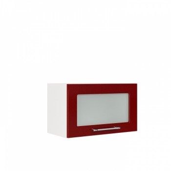 Бруклин ШВГС 600 Шкаф верхний горизонтальный со стеклом (Бетон белый/корпус Белый) в Дудинке - dudinka.mebel54.com | фото