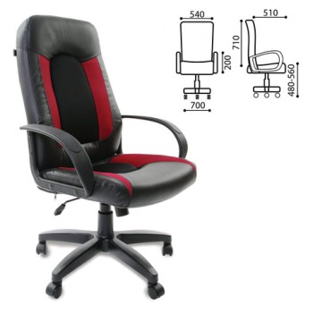 Кресло офисное BRABIX Strike EX-525 (черно-красный) в Дудинке - dudinka.mebel54.com | фото