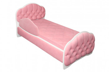 Кровать 160 Гармония 36 Светло-розовый (мягкий бортик) в Дудинке - dudinka.mebel54.com | фото