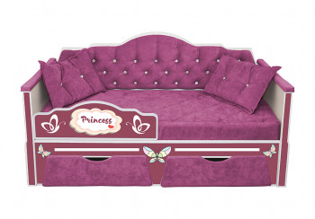 Кровать 160 серии Иллюзия 2 ящика 18 Сиреневый (подушки) в Дудинке - dudinka.mebel54.com | фото