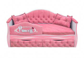 Кровать 160 серии Иллюзия 2 ящика 36 Розовый (мягкий бортик/подушки) в Дудинке - dudinka.mebel54.com | фото