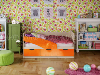 Кровать Бабочки 1,6м (Оранжевый металлик) в Дудинке - dudinka.mebel54.com | фото