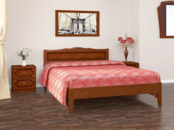 Кровать Карина-7 из массива сосны 1200*2000 Орех в Дудинке - dudinka.mebel54.com | фото