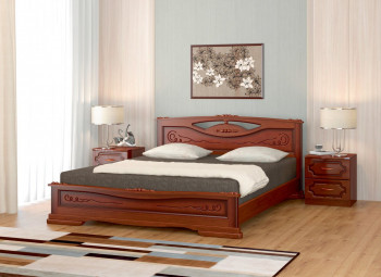 Кровать Карина-7 из массива сосны 1400*2000 Орех в Дудинке - dudinka.mebel54.com | фото
