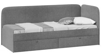 Кровать «Молли» с мягкой обивкой (900) тип 1 (Микровелюр Scandi Graphite 22) в Дудинке - dudinka.mebel54.com | фото