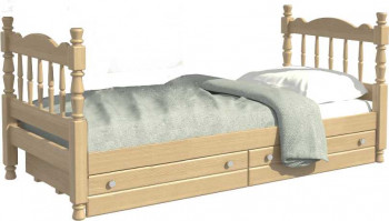 Кровать одинарная Аленка из массива сосны 800*1890 Сосна в Дудинке - dudinka.mebel54.com | фото