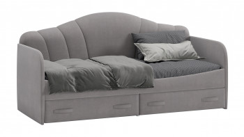 Кровать с мягкой спинкой и ящиками «Сабрина» 900 Светло-серый в Дудинке - dudinka.mebel54.com | фото