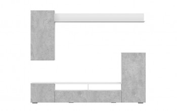 Мебель для гостиной МГС 4 (Белый/Цемент светлый) в Дудинке - dudinka.mebel54.com | фото