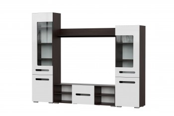 Мебель для гостиной МГС 6 (Исполнение 1/Венге/Белый глянец) в Дудинке - dudinka.mebel54.com | фото
