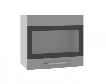 Ройс ВПГСФ 500 Шкаф верхний горизонтальный со стеклом с фотопечатью высокий (Графит софт/корпус Серый) в Дудинке - dudinka.mebel54.com | фото