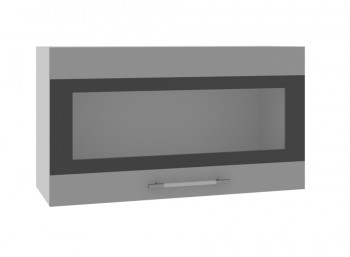 Ройс ВПГСФ 800 Шкаф верхний горизонтальный со стеклом с фотопечатью высокий (Графит софт/корпус Серый) в Дудинке - dudinka.mebel54.com | фото
