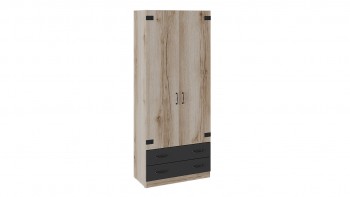 Шкаф для одежды комбинированный «Окланд» (Фон Черный/Дуб Делано) в Дудинке - dudinka.mebel54.com | фото