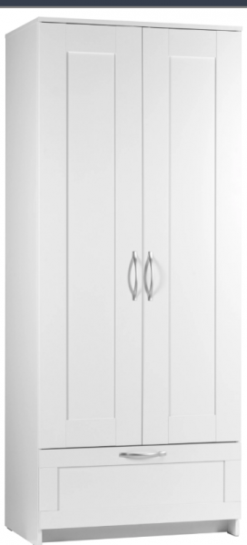 Шкаф двухдверный Сириус с 1 ящиком белый в Дудинке - dudinka.mebel54.com | фото