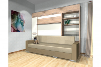 Шкаф-кровать с диваном Каролина в Дудинке - dudinka.mebel54.com | фото