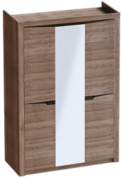 Шкаф трехдверный Соренто Дуб стирлинг/Кофе структурный матовый в Дудинке - dudinka.mebel54.com | фото