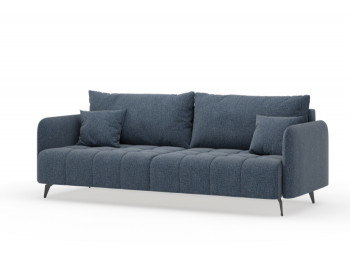 Валериан диван трёхместный прямой Синий, ткань RICO FLEX 101 в Дудинке - dudinka.mebel54.com | фото