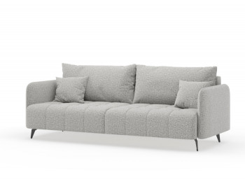 Валериан диван трёхместный прямой Светло-серый, ткань RICO FLEX 108 в Дудинке - dudinka.mebel54.com | фото